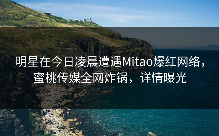 明星在今日凌晨遭遇Mitao爆红网络,蜜桃传媒全网炸锅,详情曝光 明星在今日凌晨遭遇Mitao爆红网络,蜜桃传媒全网炸锅,详情曝光