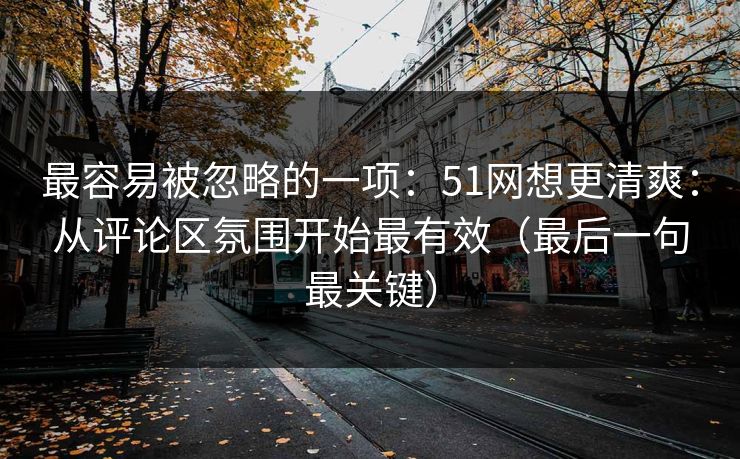 最容易被忽略的一项：51网想更清爽：从评论区氛围开始最有效（最后一句最关键）